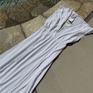 White Boho Beach Coverup Maxi Dress